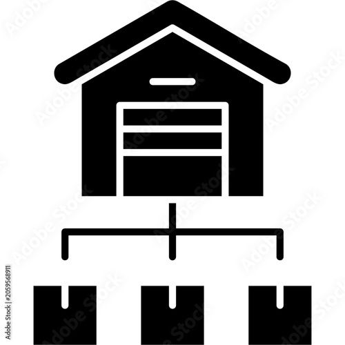 Glyph Solid Distribution Center Icon
