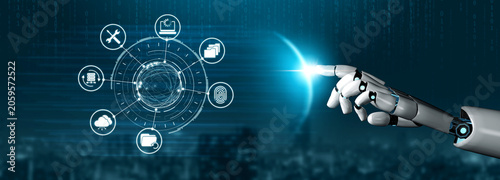 Bild auf Leinwand Artificial intelligence is managing data recovery and restoration, ensuring secure backup, reliability, and fast access to information after system failures