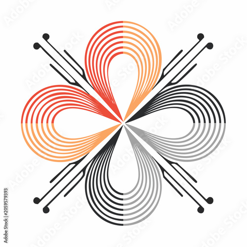 Abstract Geometric Flower Design with Gradient Colors