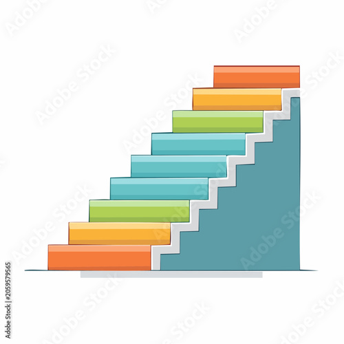 Colorful Staircase Infographic Element