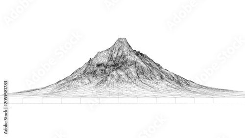 Hand-drawn peak on white background - A hand-drawn representation of a peak with jagged