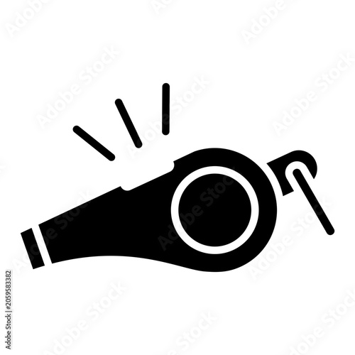 Referee whistle glyph solid icon