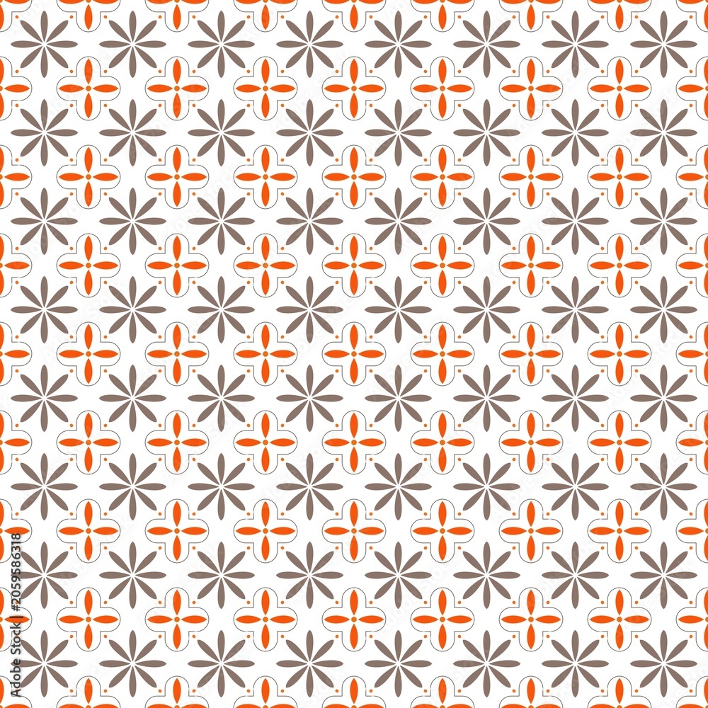Naklejka premium Cute 4-Petal Flower Sparkle Repeat Background