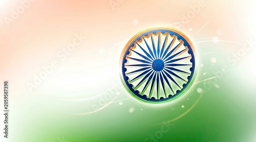 Independence day of india celebrations with ashoka chakra symbol