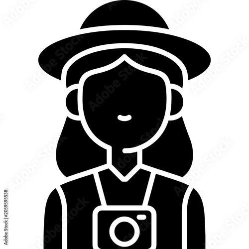 Canvas Print Glyph Solid Tourist Icon