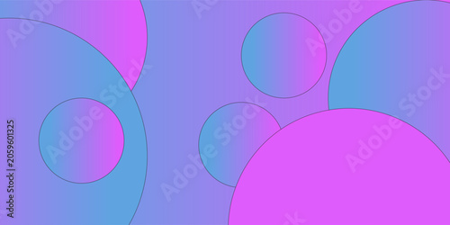 Bild auf Leinwand Abstract purple and blue geometric background with vibrant gradient overlapping circles for modern digital presentation layout