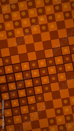 Orange and brown geometric pattern with dots