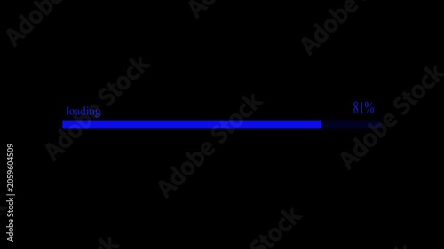 abstract loading bar animation transparent background, Loading bar and percentage Futuristic progress loading bar 0-100 percent.