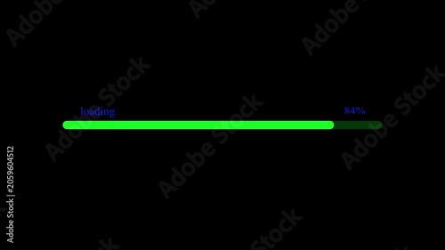 abstract loading bar animation transparent background, Loading bar and percentage Futuristic progress loading bar 0-100 percent