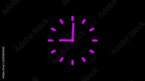 Clock icon flat style 24 hours day fast speed with moving timer clock rotation. Clock spinning, watch animation on transparent background.
