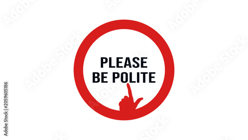 Canvas-taulu Please be polite, color vector illustration