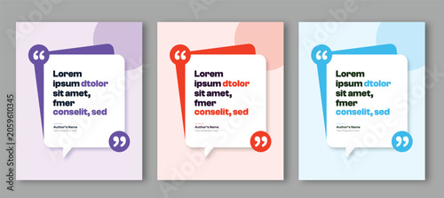 Client Testimonial Social Media Post Template Collection with Customer Feedback Showcase, Review Quote Design vector