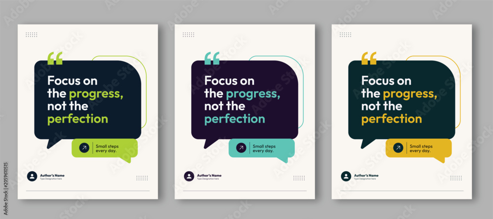 Obraz premium Motivational Quote Social Media Post Template Collection with Inspirational Speech Bubble Design Vector