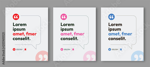 Minimalist Client Testimonial Social Media Post Template Vector Collection with Customer Feedback Speech Bubble Design