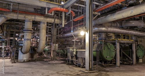 Konstfotografi Industrial Shell and Tube Heat Exchanger and Cooling Water System in Power Plant