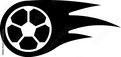 Photos Glyph Flying Soccer Ball Icon for Match Highlights and Sports News