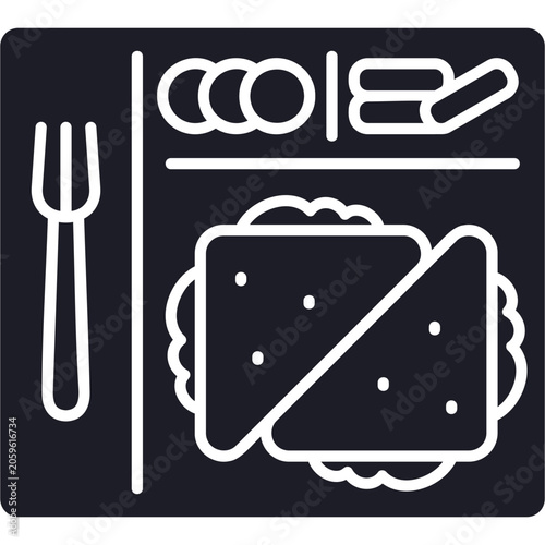 Obraz na plátně Glyph Solid Lunch Icon