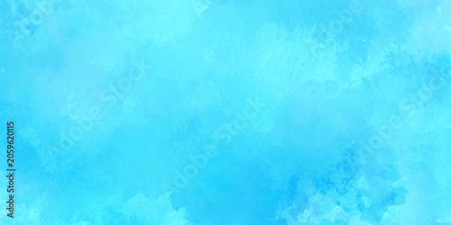 Tableau sur toile Soft blue watercolor background with cloudy texture and subtle gradient effect f