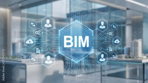 BIM technology connecting people and buildings with digital network