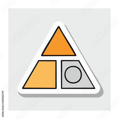 Orange warning sign icon with exclamation mark