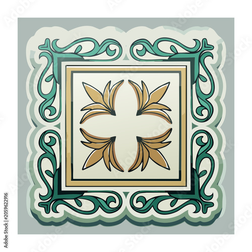 Vintage Ornamental Frame with Floral Design