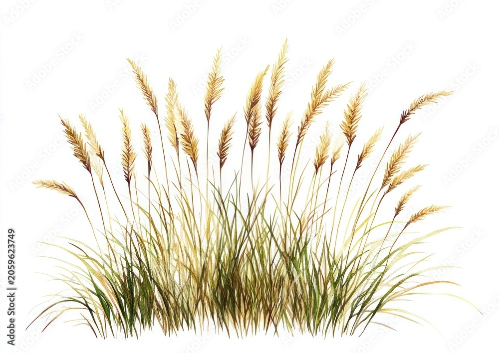 Obraz premium Ornamental Grasses grass illustration plant.