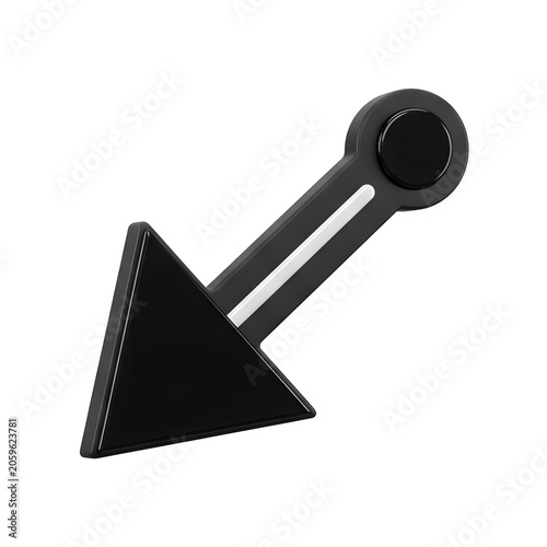 3D downward arrow icon on transparent background