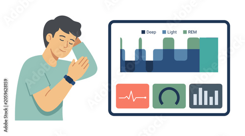 Individual reviewing personal health biometrics on digital dashboard with biometrics dashboard technology