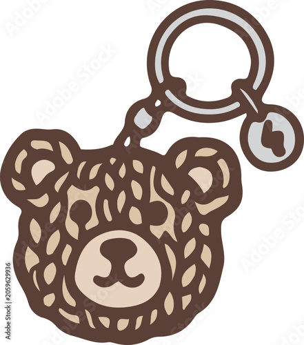 Knitted keychain small bear