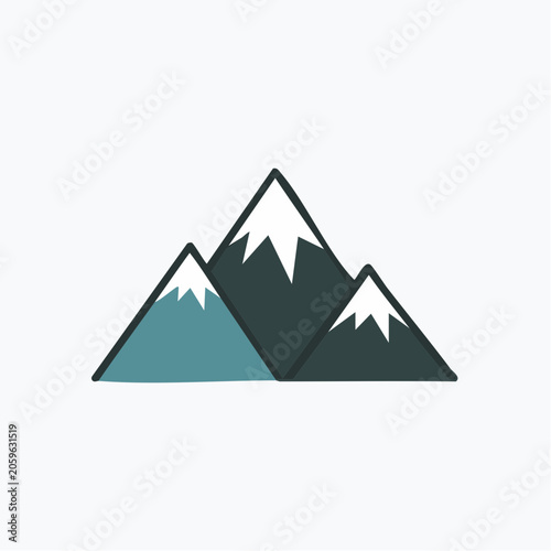 Stylized Mountain Peaks with Snow Caps