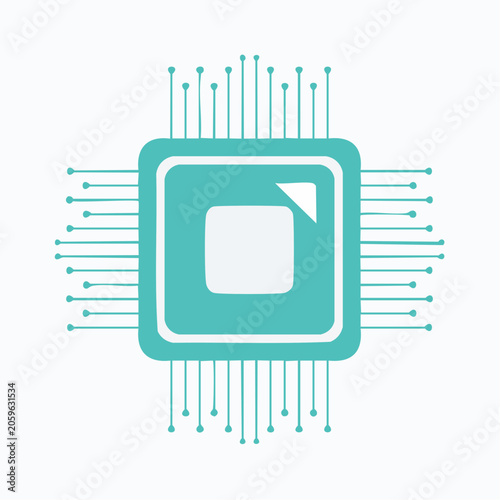 Stylized Microchip Icon