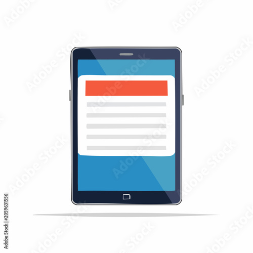 Tablet Screen Displaying Content