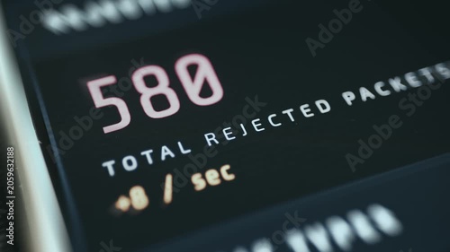 Live data for Total of 590 rejected packets suggesting an issue