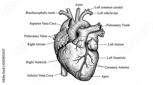 Photos Detailed human heart anatomy structure.