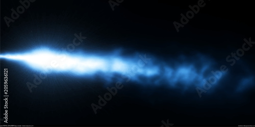 Photos Abstract blue light background with glowing rays, digital energy waves and dark