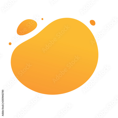 Orange abstract blob icon on transparent background