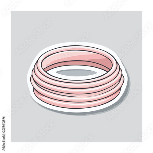 Stacked Pink Bangles Flat Illustration