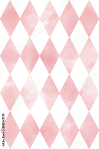 Dusty Rose Watercolor Argyle Pattern Background｜ダスティローズの水彩アーガイル柄背景