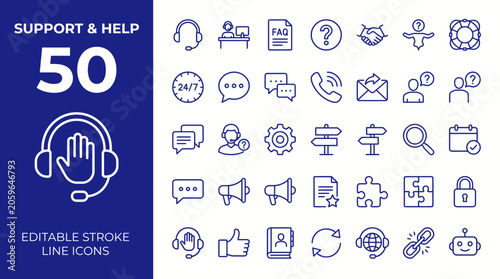 Canvastavla Support and Help icon set
