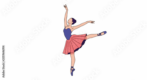Graceful dancer in mid-pirouette, elegant pose, ballet attire