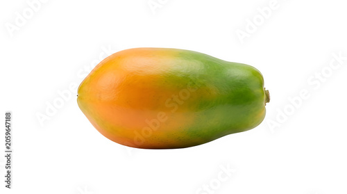 Fresh ripe whole papaya fruit isolated with tropical nutrition vegetarian culinary freshness agriculture isolated refreshing superfood delicious