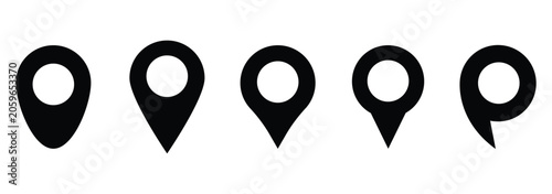red and black Location map pin icons set, Map marker pointer icon set. location icon set vector with GPS pin, map and navigation symbols. 
