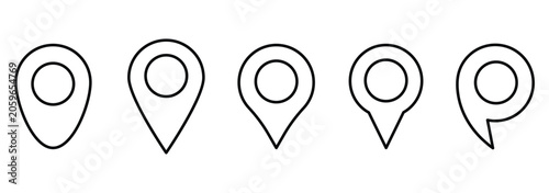 Location map pin icons set, Map marker pointer icon set with outline style. Map pin icon. location pin place marker. Location icon. Map marker pointer icon set. 