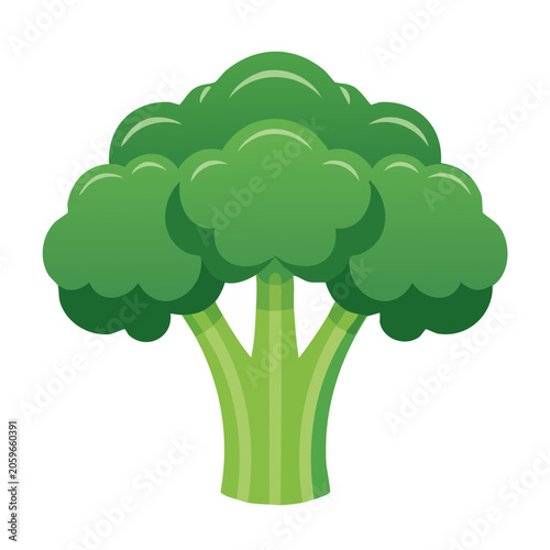 Green Broccoli Icon on Transparent Background