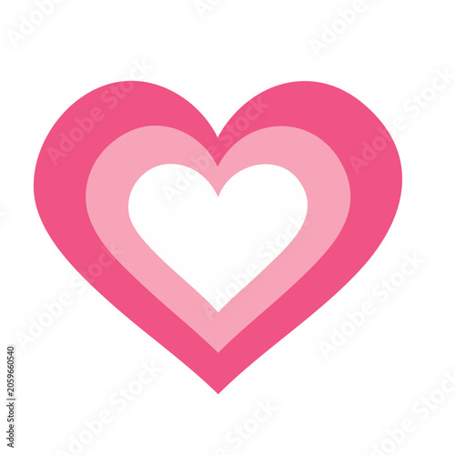 Pink heart icon with transparent background