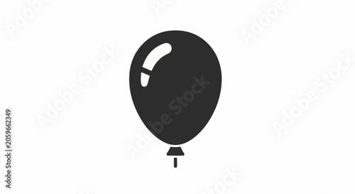 A dark gray balloon icon with a light gray highlight, set against a white background