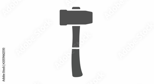 A stark grey icon of a sledgehammer on a plain white background