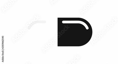 Abstract minimalist graphic with contrasting black and white shapes