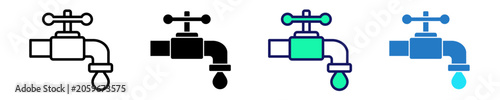 Water Supply Icon Set Multiple Style Collection