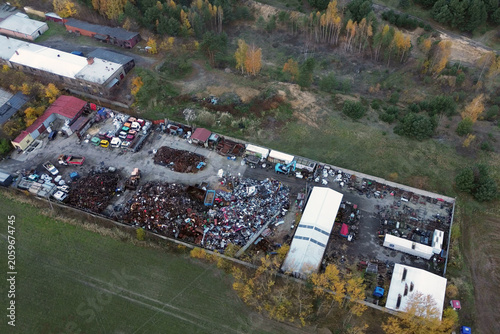 Large outdoor metal waste storage area